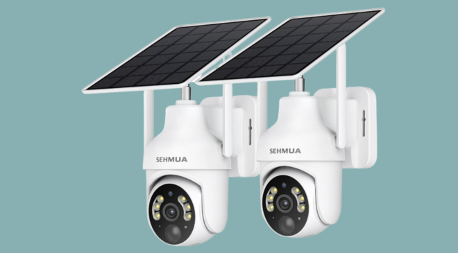 SEHMUA 2K Solar Security Cameras Wireless Outdoor,